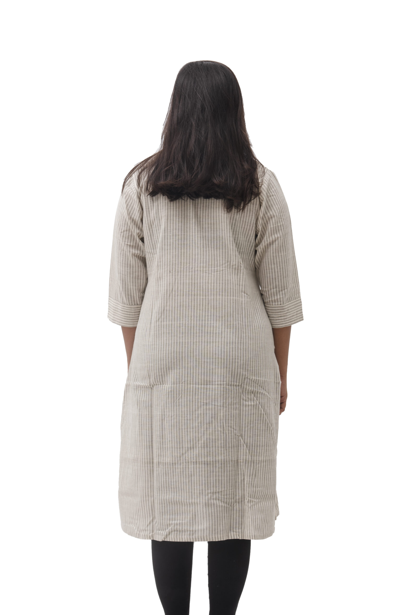 Khadi Cotton Women Kurtis with Striped Pattern