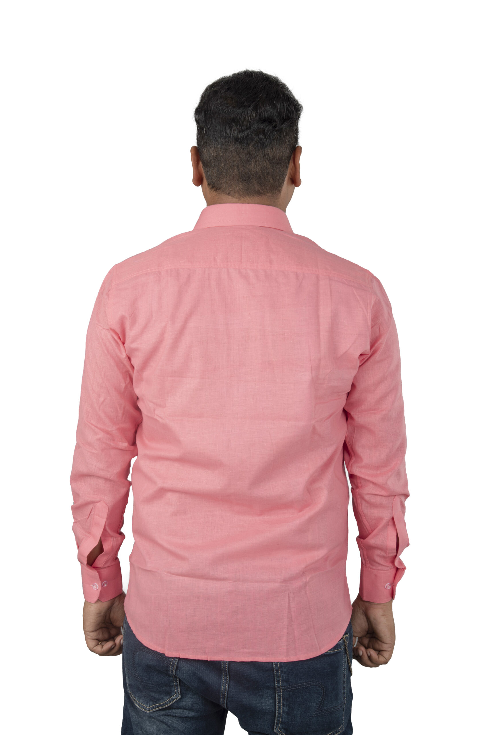 Handspun and Handwoven double thread Muslin Khadi pink Formal Shirt
